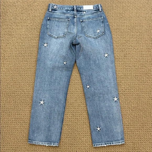 Pistola Charlie High Rise Star Embroidered Straight Leg Jean size 26 Supernova - Picture 2 of 16